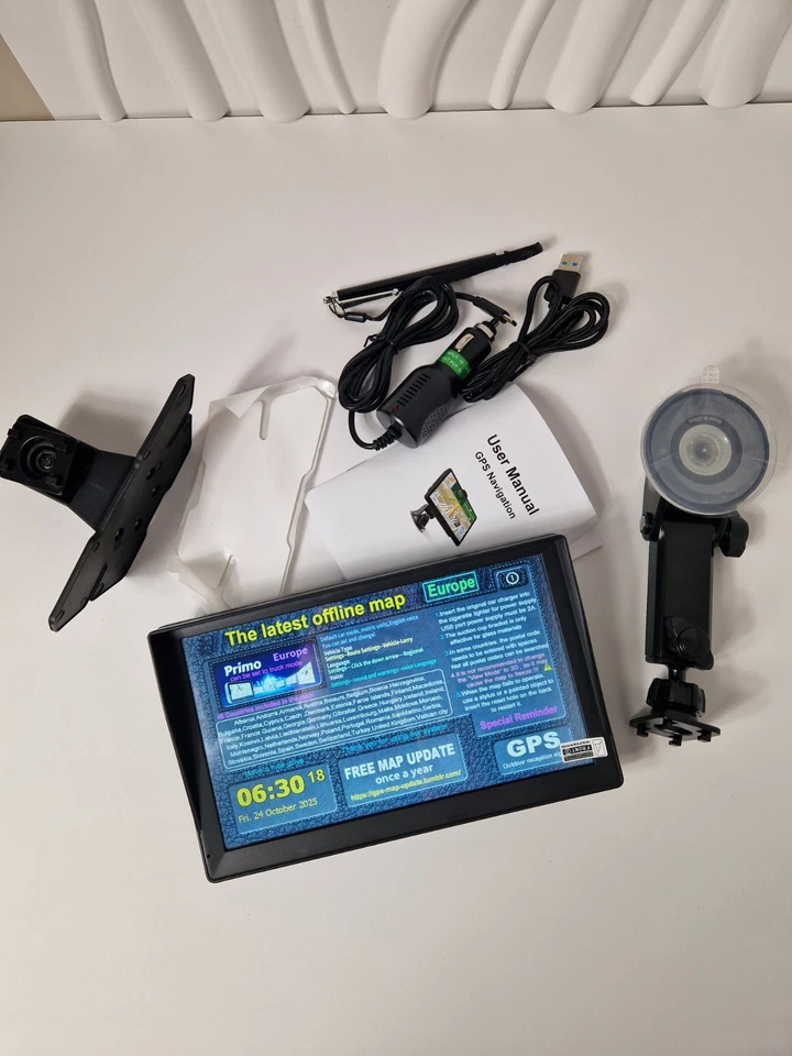 9" Sat Nav GPS for Car / Truck – 2025 UK Europe Maps, Free Updates, Speed Alerts - Image 1 of 4