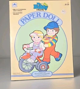De colección My Buddy Kid Sister Muñeca de Papel Libro Prensa Hasbro 1986 Dorado Nunca Usado - Imagen 1 de 4