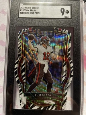 2022 Panini Select - Club Level Tom Brady #207 Zebra Prizm Die-Cut - Image 1 of 4