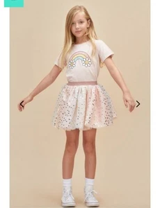 Huxbaby Unicorn Hearts Tulle Skirt in Pink - Picture 1 of 2