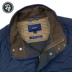 Mint! L GANT  " The Cozy Quilter " Navy Blue Diamquited Quilted Corduroy Accent - Picture 1 of 13
