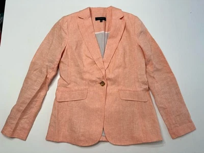 Talbot's Womens Peach Linen Jacket Blazer Button Size 2 - Image 1 of 4