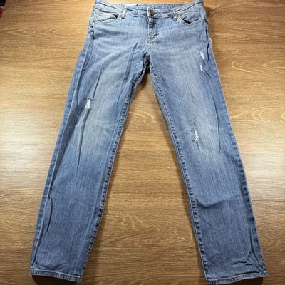 Pantalones de mezclilla para mujer KUT From The Kloth Catherine Boyfriend 12 desgastados elásticos Foto 1 de 4