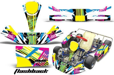Go Kart Racing Graphics Kit Decal Sticker For KG Kid Baby Krypton FLASHBACK - Image 1 of 3