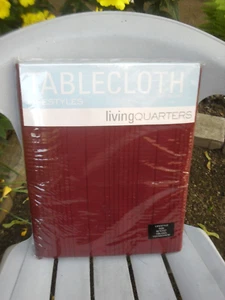 LIFESTYLES LIVING QUARTERS 60"X 102" OBLONG TABLECLOTH - BURGUNDY - NEW - Picture 1 of 6
