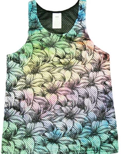 Flowers Leaves Print Tank Top - Hawaiian Style Birthday, Father's day Cool Gift - Picture 1 of 1