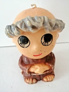 Vintage 1960s 5.5" Monk Friar Wax Candle - Picture 1 of 5