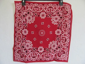 J Crew Wallace & Barnes- Red Western Floral- 20x20 -100% Organic Cotton Bandana - Picture 1 of 9