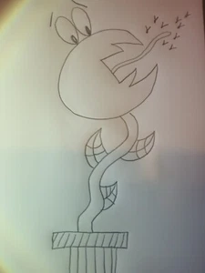 Hungry plant Cartoon Drawing by Myself on Sketch paper - Picture 1 of 1
