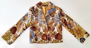 BEMALTES PONY Vintage Damen Blumen Gobelin Jacke Größe S - Bild 1 von 11