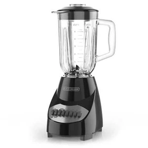 Licuadora de 10 velocidades, 550 vatios, 50 oz (6,25 tazas) frasco de mezcla de vidrio, negro - Imagen 1 de 8