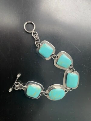 ATI MEXICO 925 STERLING SILVER AND TURQUOISE BRACELET - Image 1 of 4