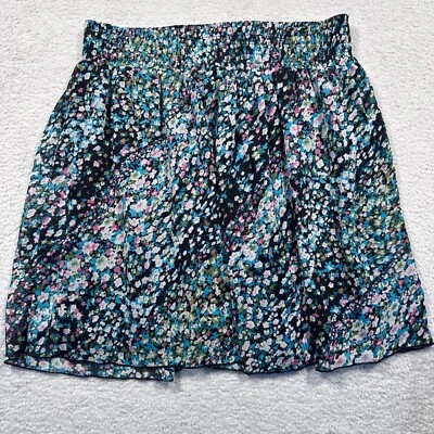 Minifalda floral Xhilaration para mujer M cintura ajustada informal linda negra rosa Foto 1 de 4