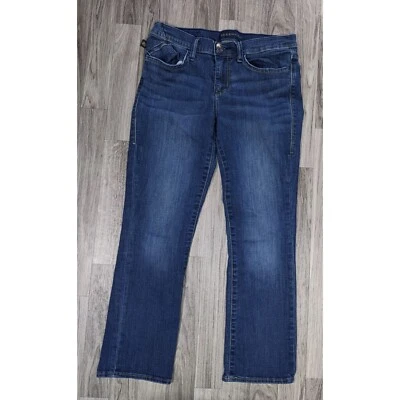 Rock & Republic Womens Size 8 Whiskered Studs Kendall Cropped Denim Blue Jeans - Image 1 of 4