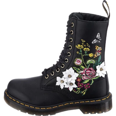 Botas para mujer Dr. Martens 1490 floral flor cuero Vonda 10 ojos ¡¡¡RARAS!!!! Foto 1 de 4
