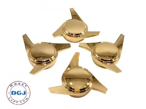 3 Bar Smooth Gold Knock-Off Spinner Caps for Lowrider Wire Wheels - Bild 1 von 1