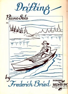 Drifting Frederick Bried Man in Canoe 1955 Piano Solo Vtg Sheet Music - Picture 1 of 2
