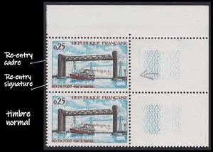 Frankreich N°1564 & 1564d Sorte Re-Entry Halter & Signatur Angegliedert Bis - Picture 1 of 2