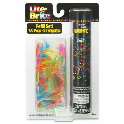 Lite-Brite Peg/Paper Refill-100 Pegs,8 Templates (fit Light Bright Magic Screen) - Image 1 of 4