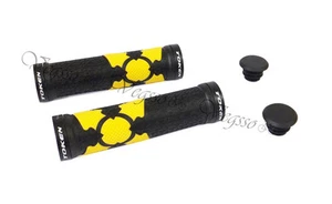 NEW TOKEN TK988 BIKE X-STREAM HANDLEBAR DOUBLE LOCK GEL GRIPS, YELLOW - Picture 1 of 8