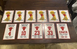 3 Sizes - Chicago Bulls NBA Championship & Retired # Decal Banner Set Jordan - Picture 1 of 8