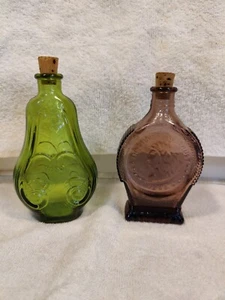 2 Antique Wheaton Bottles with corks- Marked Nevada City California 1896 - Picture 1 of 5