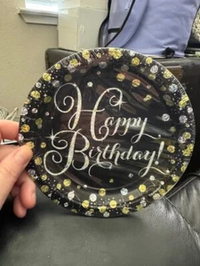 Sparkling Celebration 8ct. Happy Birthday 7" Dessert Plates Party Tableware New! - Picture 1 of 2