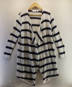 New York & Company Striped Open Cardigan Sweater Womens Size XL Long Sleeve - Picture 1 of 7