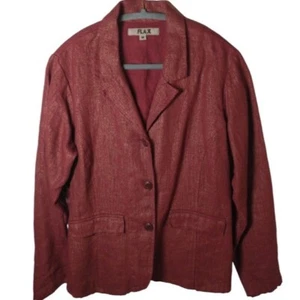 Flax Women's 100% linen burgundy blazer, lagenlook, size M - Picture 1 of 7