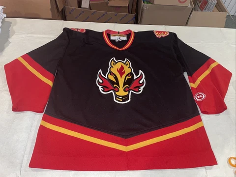 Calgary Flames Koho Blasty Horse Head Hockey Jersey black adult xxl clean vtg Cover