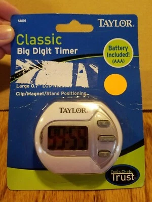 Classic BIG DIGIT TIMER Taylor Large .7" LCD - clip magnet stand - NEW! 5806 - Image 1 of 2