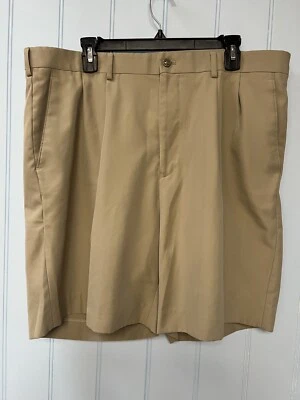 Pantalones cortos de golf chinos caqui plisados delanteros Alan River para hombre talla 40 Foto 1 de 4