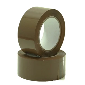 2 Rotoli Cartone Sigillante Marrone Imballaggio Nastro Box Spedizione 2 mil 3" x 90 iarde Nuovo - Foto 1 di 1
