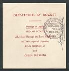 1937 INDIA rocket mail BOY SCOUTS Message of Loyalty - signed Smith - EZ 19D1