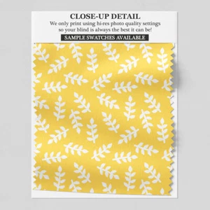 194 Scattered Leaves Yellow background Roller Blind - various sizes, blackout - Picture 1 of 4