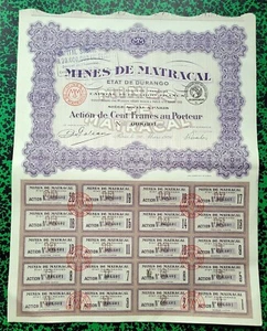 Mexique - Etat de Durango Siège à Paris - Déco d'une Ste Minière Française 1926 - Picture 1 of 1