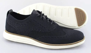 Men's COLE HAAN 'Original Grand' Black Knit Wingtip Oxfords Size US 9 - D - Picture 1 of 6