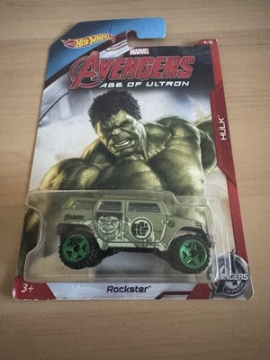 Marvel The Avengers Age of Ultron Hulk Rockster 2014 Hot Wheels Toy Car #4/8 S51 - Image 1 of 2