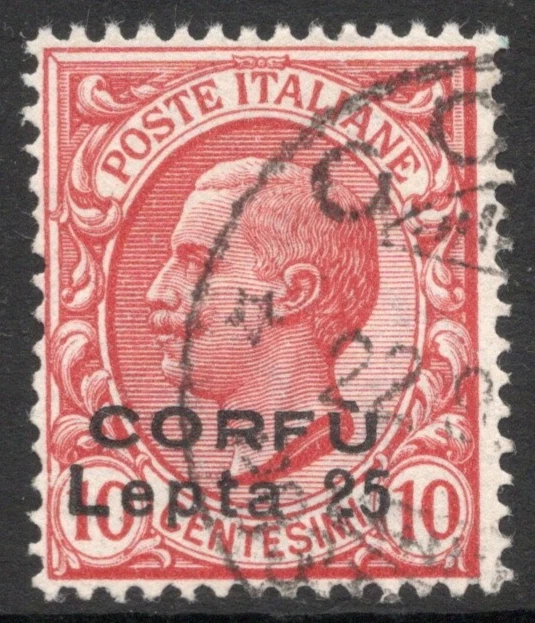 GREECE 1923 - Italian Occupation of Corfu - Lepta 25/10c CORFU ovpt - Image 1 of 1