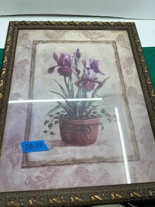Vintage Large Vase Floral Framed Handmade Painted Picture by V. Flasch - Picture 1 of 5