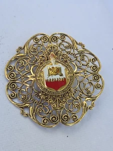 Vintage Industrial College Of The Armed Forces Large Pin Brooch C Clasp - Picture 1 of 5