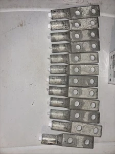 NEW Lot of 12 Burndy YA28A5  2 Hole 1/2" White Die Compression Lug - Picture 1 of 7