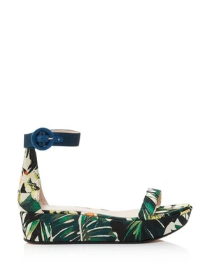 Sandalias de cuña STUART WEITZMAN para mujer verdes 1-1/2" plataforma capri punta redonda 5,5 M Foto 1 de 4