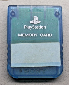 Scheda di memoria OEM ufficiale Sony Playstation PS1 SCPH-1020 blu trasparente traslucido - Foto 1 di 2