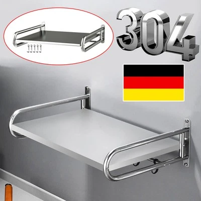 Supporto per microonde supporto per microonde ripiano supporto da parete con 5 ganci nuovo - Immagine 1 di 4