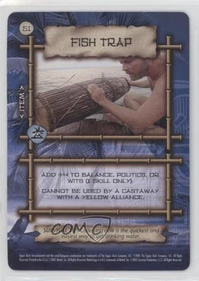 2001 Mattel/Upper Deck Entertainment Survivor Trading Card Game Fish Trap #51 - Image 1 of 2