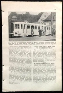 German Motor Tram 1922 pictorial “Tanks from Great War used to make Street Cars” - Picture 1 of 1