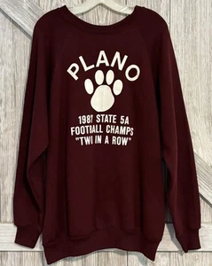 Felpa Vintage 1987 Plano Texas 5A State Football Champs Taglia X-Large U.S.A. - Foto 1 di 11