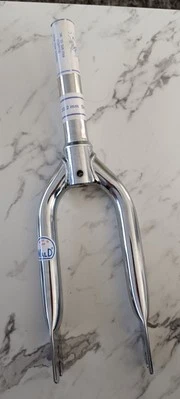 Vintage 12" Chrome Tubular Steel Forks, 1" Steerer NOS - Child bike forks - USA - Image 1 of 4