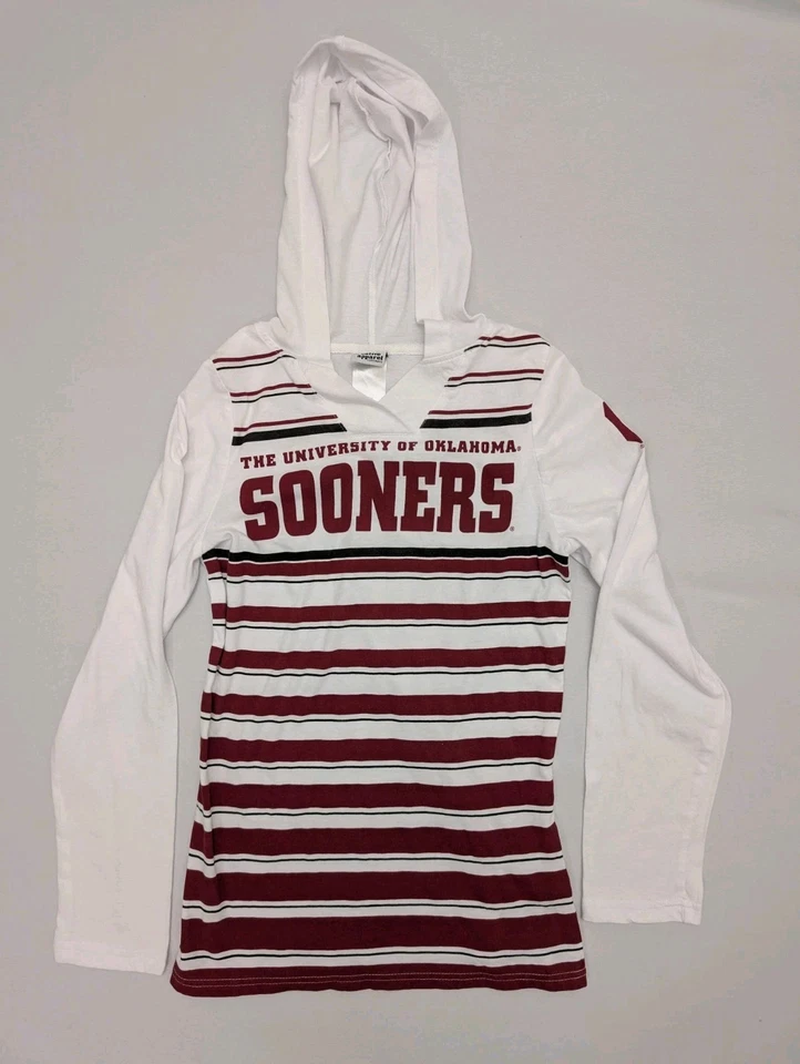 OU Sooners Hoodie Women's M White Long Sleeve T Shirt Lightweight Oklahoma  - Image 1 of 4